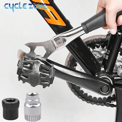 Chiave per installazione e rimozione dei pedali della bicicletta, chiave multifunzionale per pedali di mountain bike/bici da corsa + attrezzo per movimento centrale + attrezzo per pignone, attrezzo per riparazione bicicletta