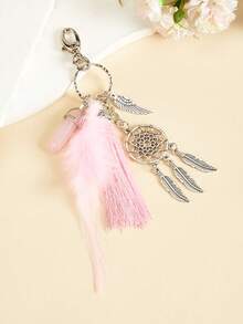 1pc Dream Catcher Keychain For Women,Boho Feather Keychain,Yin Yang Tai Chi Key Chain,Cute Keychain, Boho Bag Charm, Keyrings,Accessories For Backpack,Decorate Your Purse,Mobile Phones,Handbags,Tote, Backpack,Cameras, Car Keys Bag Accessories Lanyards With Id Holder Car Accessories Bag Charms Christmas Gift