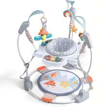 Baby Activity Center And Jumper,Infant Activity Center With 360°,3-In-1 Play Center,3 Adjustable Heights For 6-18 Months Max Weight 26.5 Lbs - 灰色森林 - 查看 9