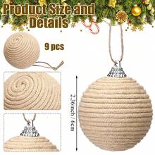 Christmas Hemp Rope Ball Ornaments Set Colorful Christmas Hanging Decorations For Christmas Tree - 卡其色 - 查看 5