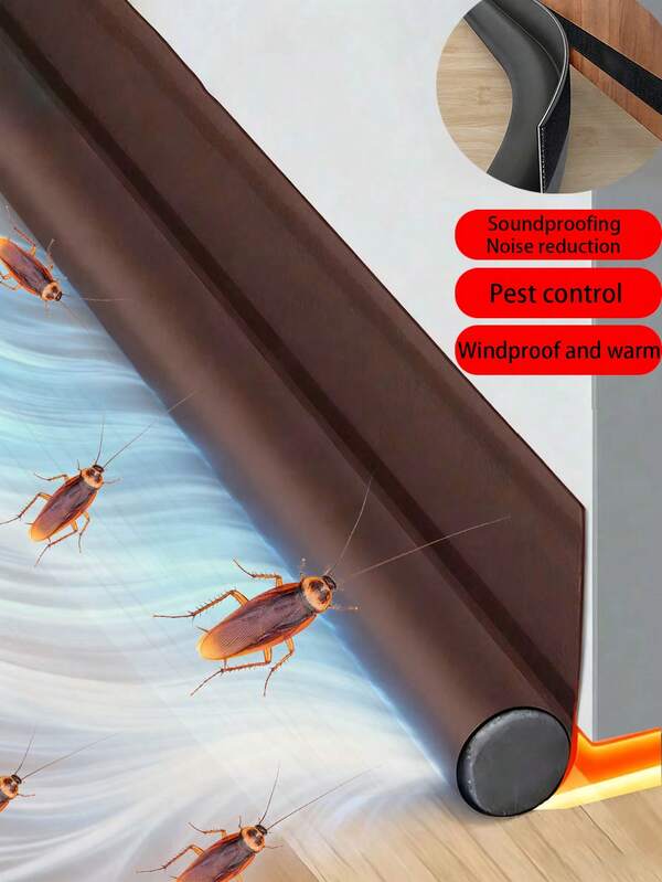 1 pièce de bande d'étanchéité essentielle pour le bas de porte pour l'automne et l'hiver, bande d'isolation phonique pour porte épaissie et lavable pour l'isolation thermique hivernale, coupe-vent, coupe-froid, anti-poussière, anti-insectes et imperméable, outil d'isolation coupe-vent pour le bas de porte de mobilier de maison