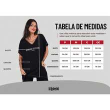 Deliriyou Blusa Feminina Maxi Assimétrica Estampa Fases Lua Mistica - Preto - Visão 4