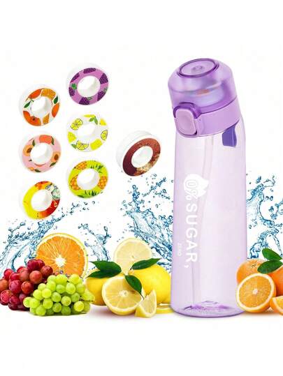 1PC Flavored Water Bottle, Bottle Starter Set, Drinking Bottle With One Random Flavoured Pods Suitable For Gyms, Schools, Flavored Water Bottle