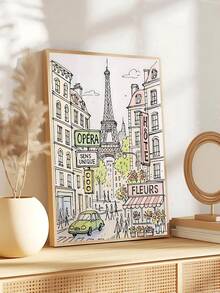 1pc Modern New York City Art Print Poster, New York Poster, Paris Art Print Poster, Feminine Wall Art, City Print, Aesthetic Wall Print, Pink Wall Art, Bedroom Decor, Living Room Decor, Office Decor, Dorm Decor,Wall Arts, Wall Decor, Home Decor, Room Decor, Canvas Wall Art, Posters, Wall Art With Frame, Optional Frame ﻿ ﻿ ﻿ ﻿