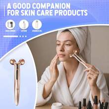 Rodillo masajeador facial 3D, masajeador corporal y facial, rodillo de masaje para tensar la piel de la cara, brazos, ojos, cintura, piernas, masajeador para mujeres - No requiere batería