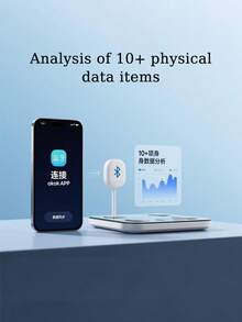 1pc Smart Body Fat Scale, Battery Powered, Bluetooth Connected, High Precision Body Composition Measurement, Fashionable Minimalist Design, Clear LCD Display, Auto On/Off, Non-Slip Base, Suitable For Home Fitness Tracking, Adult Fitness Enthusiasts, Health-Conscious Individuals, Ideal For Post-Workout Weight Management, Smart Home Fitness Equipment.