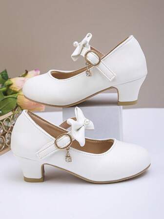 秋冬新款冰雪奇缘梦幻渐变低跟圆头公主鞋舞鞋舒适小皮鞋适合宴会宴会百搭必备