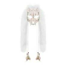 Halloween Carnival Fashion Animal Mask Fox Mask With Fake Fur Head Costume COS Werewolf Mask - Dark Grey - View 5