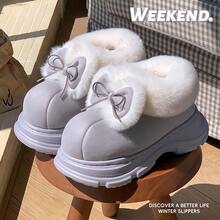 1 Pair Women's Comfortable Thick Sole Warm Snow Boots With Bow Decor, Anti-Slip, Fashion Winter Shoes For Winter