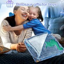 40" X 60" Children's Glow-In-The-Dark Dinosaur Blanket, Toddler Blanket, Boys' Blanket, Dinosaur Themed Gift, Soft Fleece Blanket, Birthday Gift