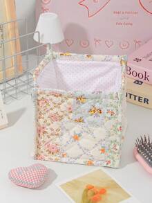 1 Peça Cesta de Armazenamento Acolchoada de Mesa Bonita e Prática, Cesta de Armazenamento de Miudezas de Mesa, Cesta de Armazenamento de Batom, Pincel de Maquiagem e Produtos de Skincare, Ornamentos de Mesa, Caixa de Armazenamento de Cosméticos, Usada para Armazenar e Organizar Pincéis e Produtos de Skincare, Decoração de Mesa, Armazenamento de Fone de Ouvido e Batom, Cesta de Piquenique Portátil