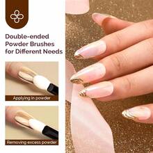 MelodySusie Champagne Gold Chrome Nail Powder For Gel Nails,Metallic Mirror Effect Pigment Stylish And Technological Fine Glitter For Home DIY Salon Use{"Color_name":"ChampagneGold"} - 香檳金 - 查看 6