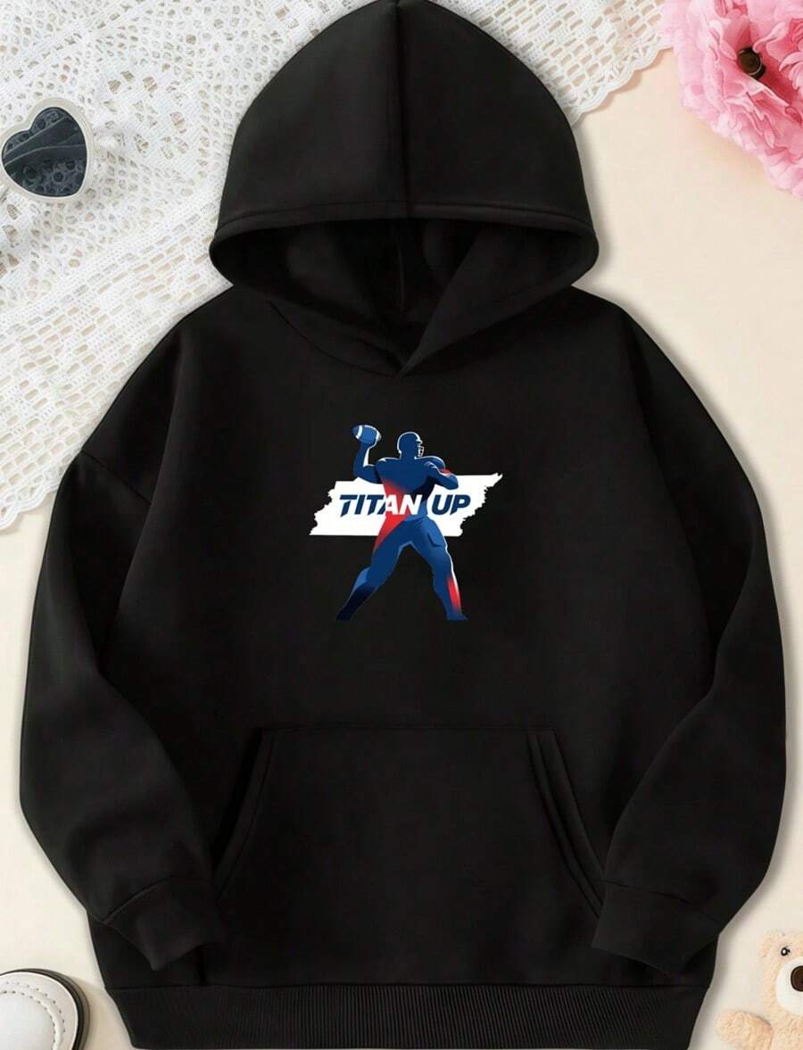 Football Player Silhouette An Up Uni Hoodie,Fall Hoodies,Men's Fall Clothes,Street Wear,Halloween,Mens Hoodies,Y2k Clothes,Jesus Hoodie,Thanksgiving Day,Nightmare Before Christmas,Christmas - màu đen - Xem 1