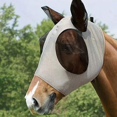 Nova máscara respirável contra moscas de cavalo, máscara facial antimoscas e antimosquitos para cavalos, suprimentos para passeios a cavalo