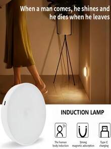 3 Pieces Of Warm White/Cold White Motion-Sensing Night Lights - Adjustable Brightness, Automatic On/Off, Perfect For Bedside, Staircases, Under Cabinets And Wardrobes, And Bedroom Night Lights - 白色 - 查看 4