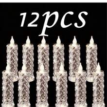 AMILL 3/6/9/12 Pcs Imitation Crystal Candle Lamps, Battery-Powered, Flameless Ambiance Lights, Suitable For Bedrooms And Living Rooms, Valentine's Day, Christmas, And Thanksgiving Gifts - ánh sáng trắng ấm áp - Xem 13