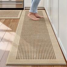 Thick Plush Kitchen Mat, Non-Slip Machine Washable Rug, Comfort Floor Mat For Standing, Home Decor - Màu Khaki - Xem 3