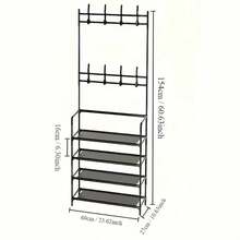 LÈRFM 3-In-1 Clothes Shoe Storage Rack, Layered Storage, Removable Storage Rack, Easy To Assemble, Convenient And Convenient,Christmas - Black - View 2