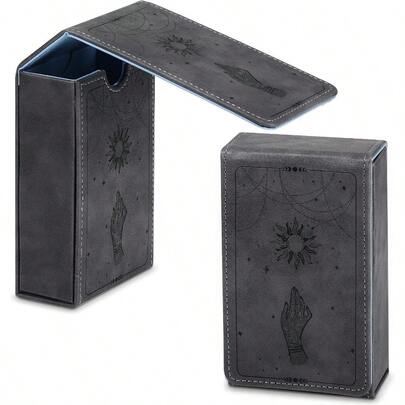 PU Leather Tarot Cards Case Moon Design Playing Cards Holder Tarot Deck Protective Case For Most Standard Size Playing Gothic Oracle Sun Style