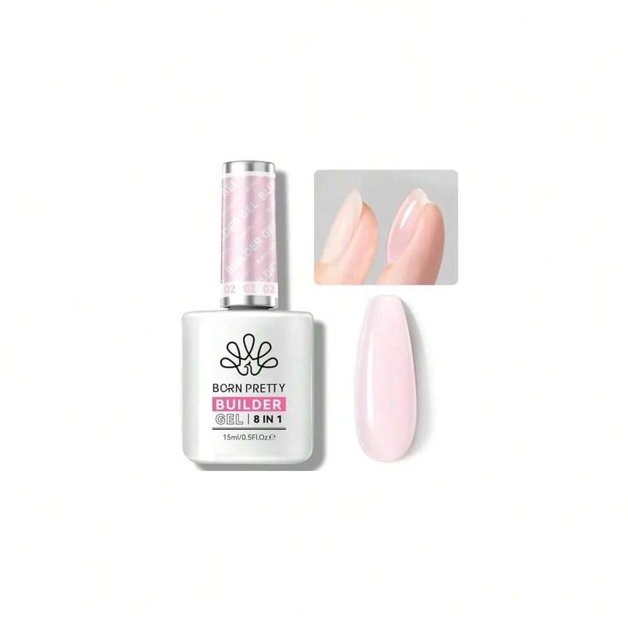 BORN PRETTY Builder Gel For Nails, 8-In-1 Extension Gel Strengthener Gel Hard Builder Nail Gel Base Top Gel, Sheer Pink Gel Builder Rhinestone Nail Glue Gel In A Bottle Nails 15ML{"Color_name":"15mlBuilderGel8in1-SheerPink"} - 15ml Builder Gel8in1-SheerPink - 查看 1