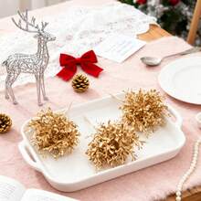 1/3/5PCS Artificial Small Golden Leaf Bouquet, Diy Flower Wreath Material, Wedding Decoration, Home Decoration, Valentine's Day Gift, New Year's Gift, Candy Box Packaging, Birthday Party Cake Decoration Material, Home Office Holiday Decoration, Dining Table Decoration, Farmhouse Christmas Center Piece Kitchen Dining Table Decoration, Autumn Home Decoration, Winter Decoration, Halloween Decoration, Christmas Decoration, Birthday Gift