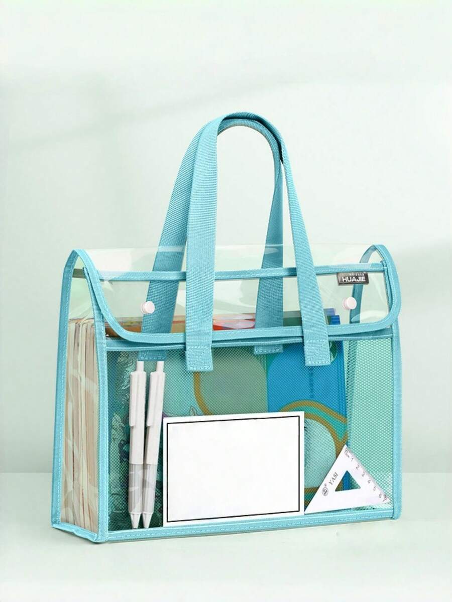 1 PIEZA Bolsa organizadora de mano transparente y resistente al agua de gran capacidad - Archivo expandible con bolsillos interiores, multiuso para playa, maquillaje, útiles de oficina | Colección Navideña, regalo ideal de Navidad, adecuado para almacenamiento de invierno y fin de año, perfecto para camping, viajes, escuela y ocasiones festivas (Acción de Gracias, Año Nuevo, despedidas de soltera) - Multicolor - Ver 1