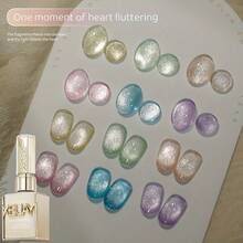 XEIJAYI Ultra-Bright Nail Gel "Bubble Sweet Summer" Cat Eye Series - 6-Color Magnetic Gel Set With Variable Iridescent Effects, Professional Salon Art Design, Dazzling & Long-Lasting Shine, Multidimensional Color Shift With Chip-Resistant Wear, For DIY Nail Art Creation - Nhiều màu - Xem 3