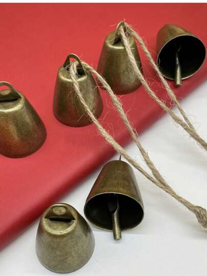 3 pezzi Campanelle vintage in bronzo da 4,5 cm x 6 cm, tema natalizio vintage, rivestimento antiruggine, suono squillante, adatte per decorazioni natalizie/di Capodanno per casa/festa/albero di Natale/porta d'ingresso/camino e altri addobbi invernali