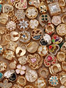 5/10/20 件圣诞节随机饰品各种主题串珠吊坠，可用于 DIY 手链水钻设计 - 动物/植物/花卉/宠物/运动/卡通/海洋/母亲节/情人节/朋友/家人/星星/月亮/太阳/旅行/咖啡/护照/情人节