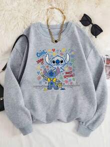 Wearing A Stitch Gray Sweater On Halloween, Adorned With Pumpkin And Ghost Elements, Is Both Childlike And Festive - Xám - Xem 1