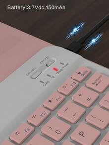 Rotating Protective Keyboard Case Compatible With Ipad, Compatible With IPad 10th Gen, PU Leather Material, Fits IPad 10.2", 9th/8th/7th Gen, Air 3/10.5", Pro 11" (2018/2020/2021/2022), With Acrylic Backplate And Pencil Slot, Suitable For IPad (A16) 11" 11th Gen (2025), Supports 3 Angle Adjustments, Compatible With IPad Air 4/5/11" (M2) 2024/(M3) 2025, Built-In 150mAh Battery - Pink - Pink - View 6