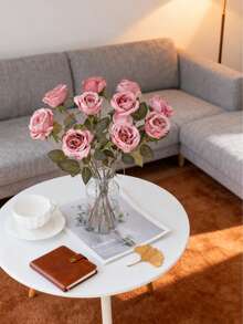 1/3/400 pezzi Fiori artificiali - Bouquet di rose, rose di seta, fiori artificiali finti per decorazioni invernali, regali di compleanno, articoli essenziali per le vacanze, decorazioni per camera da letto, decorazioni per la casa, decorazioni per la camera da letto, decorazioni per la casa - Fucsia - Visualizzare 9