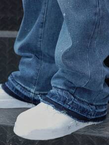 Quần Jeans Ống Loe, Quần Jeans Denim Co Giãn, Quần Jeans Skinny, Quần Jeans Denim Giặt Cũ, Sản Phẩm Cotton Đa Năng & Thời Trang, Quần Denim Giặt Túi Xiên - Màu xanh nhạt - Xem 8