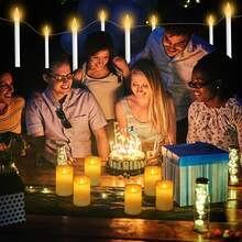 NBBUFF 20 Peças/40 Peças Velas Flutuantes com Controle Remoto, Luzes de Vela USB com Dimmer, 8 Modos, Temporizador, Velas de Luz Quente de LED Sem Fogo para Festa de Aniversário, Decoração de Quarto, Decoração de Árvore de Natal, Decoração de Halloween, Decoração de Parede, Decoração Doméstica, Atmosfera Festiva, Camping - Amarelo - Visão 7