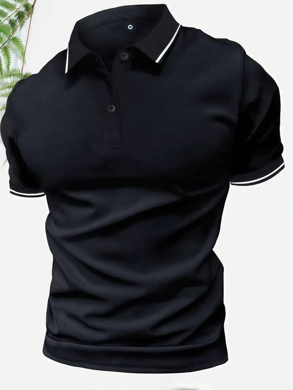 Men's Summer Short Sleeve Polo Shirt, Minimalist Retro Collared Thin All-Match Sporty Casual Outdoor Tops, Fashion Versatile, For Golf
