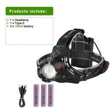 90000LM Ultra Powerful Headlamp Head Lantern Front Light Rechargeable Type C Professional LED Head Flashlight For Fishing