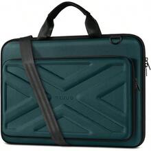 MOSISO Funda Dura para Portátil Hombre Mujer,15.6 Pulgadas Bolsa de Ordenador Compatible con,,,Portátil,16 Pulgadas Bolsa Laptop con Bolsillo Frontal&Correa de Hombro, Negro - Verde Azulado - Ver 8