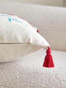 1 件灯芯绒雪橇刺绣抱枕套，适用于客厅、卧室、派对等各种场合，四季皆宜 - 彩色 - 查看 10