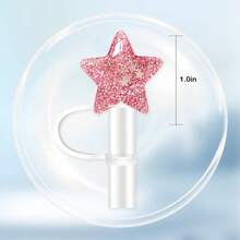 6Pcs Resin Shiny Bling Straw Topper Cover For, 10mm Straw Covers Cap For Cup 30&40oz With Tumblers (Butterfly) - Star - 查看 2