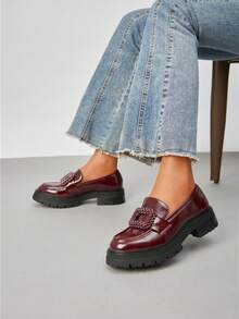 fandelle Scarpe casual retrò da donna con suola spessa e colore unito, adatte per l'uso quotidiano