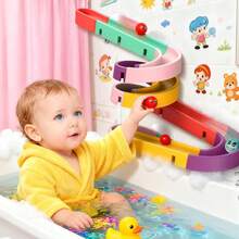 儿童、DIY、组装轨道、滚筒滑梯、婴儿洗澡玩具、旋转音乐、浴室、戏水玩具、可爱小鸭、洗澡玩具 - 彩色 - 查看 3