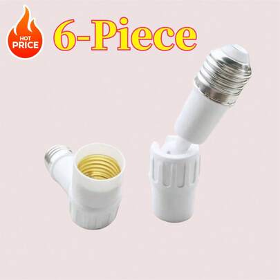 6-Piece,E27 To E27 Lamp Socket Extender Adapter | Adjustable Light Bulb Extenders For LED & Incandescent Light Fixtures,Flexible And 360° Rotatable,Light Socket Extender,Light Bulb Extension Socket,Light Bulb Extender,Light Bulb Socket Extenbulb Socket Extenderder,Light Socket Extension,E27 Socket Extender - E27 Bulb Socket -Light Bulb Extension,Fan,Light Bulb,Monitoring Extender,E27 Standard Extension Sockets