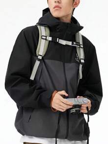 CAMEL CROWN 三防骆驼户外单层冲锋衣男女款防水外套冬季单层登山服 - 墨灰幻影黑 - 查看 2