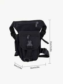 1pc Outdoor Sports Photography Single-Shoulder Crossbody Bag, Waterproof Motorcycle Lure Leg Bag, Oxford Fabric Tactical Waist Bag, Women's Leg Bag - 黑色 - 查看 4