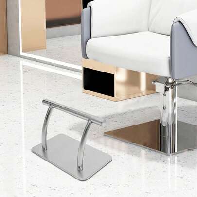 GDAE10 Reposapiés de acero inoxidable para sillones de barbero, portátil, 11,81*7,48 pulgadas, 5,07 libras de peso, forma rectangular con almohadillas antideslizantes, adecuado para peluquerías, salones de belleza, salones de uñas y barberías.