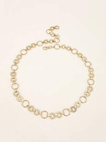 New Metal Ring Buckle Fashionable Luxury Waist Chain, Versatile Decoration For Dresses, Elegant Design Without Chain