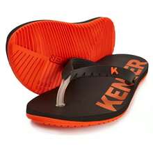 Kenner Flip Flop Sandal Red Original Men's Women's - 黑色和橙色 - 查看 6