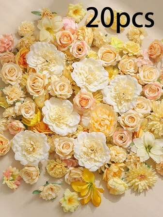 20/40 st konstgjorda blommor materialpaket falska blommor sidenblommor gör-det-själv handgjorda huvudbonad girlangmaterial bröllopsblomma smärtpåse dal skönhet dekoration