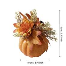 Creative Pumpkin Maple Leaf Pomegranate Decoration Halloween Autumn Harvest Thanksgiving Party Gift Living Room Room Desktop Window Small Pumpkin Ornament - Orange - View 7
