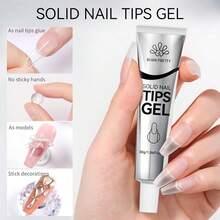 Solid Nail Tips Gel,30ml Soft Gel Nail Tips Glue, Nail Gel For Press On Nails, Super Strong Cured Needed Acrylic Nail Gel, Nails Tip U V Nail Extension Gel Nail Charm Glue{"Color_name":"30MLSolidNailTipsGel"} - 30ML固體指甲膠 - 查看 3